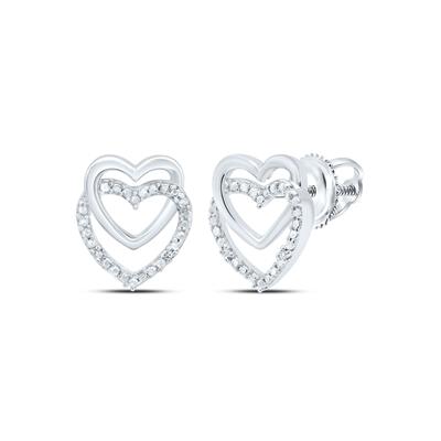 Sterling Silver 0.01Ctw-Diamond Gift Heart Earring