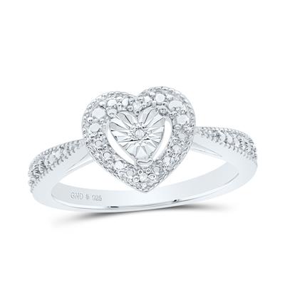 0.01Ctw-Nat Diamond Gift Heart Ring (3.15 grams)