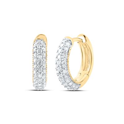 14Kt Gold 3/4Ctw-Dia Ana M Fashion Hoop Earring