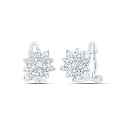 Sterling Silver 1/4Ctw-Dia P1 Gift Flower Earring