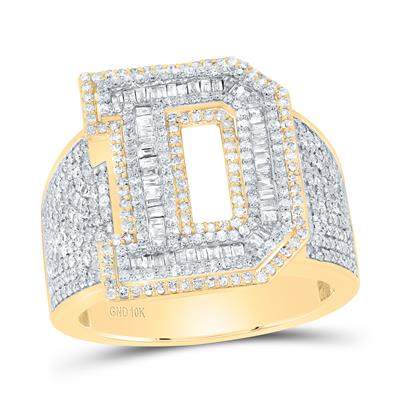 1 1/2Ctw-Dia P1 Initial "D" Men's Ring (10.93 grams)