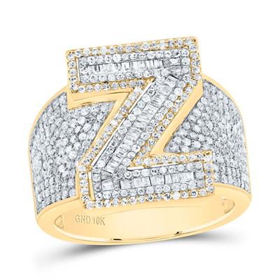 1 1/2Ctw-Dia P1 Initial "Z" Men's Ring (10.42 grams)