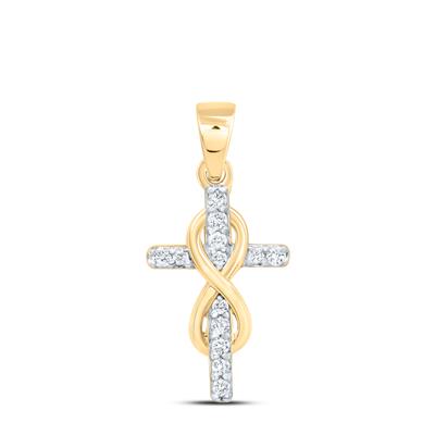 10Kt Gold 1/10Ctw-Dia Cn Gift Cross Pendant