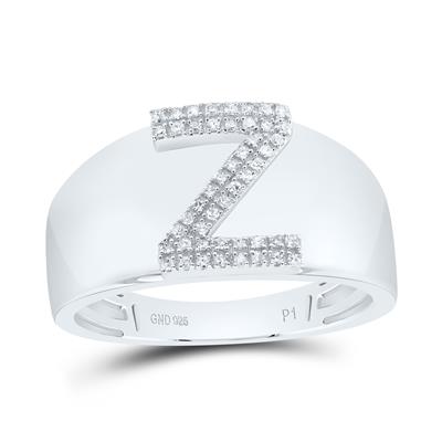 1/8Ctw-Dia P1 Initial "Z" Men's Ring (4.53 grams)