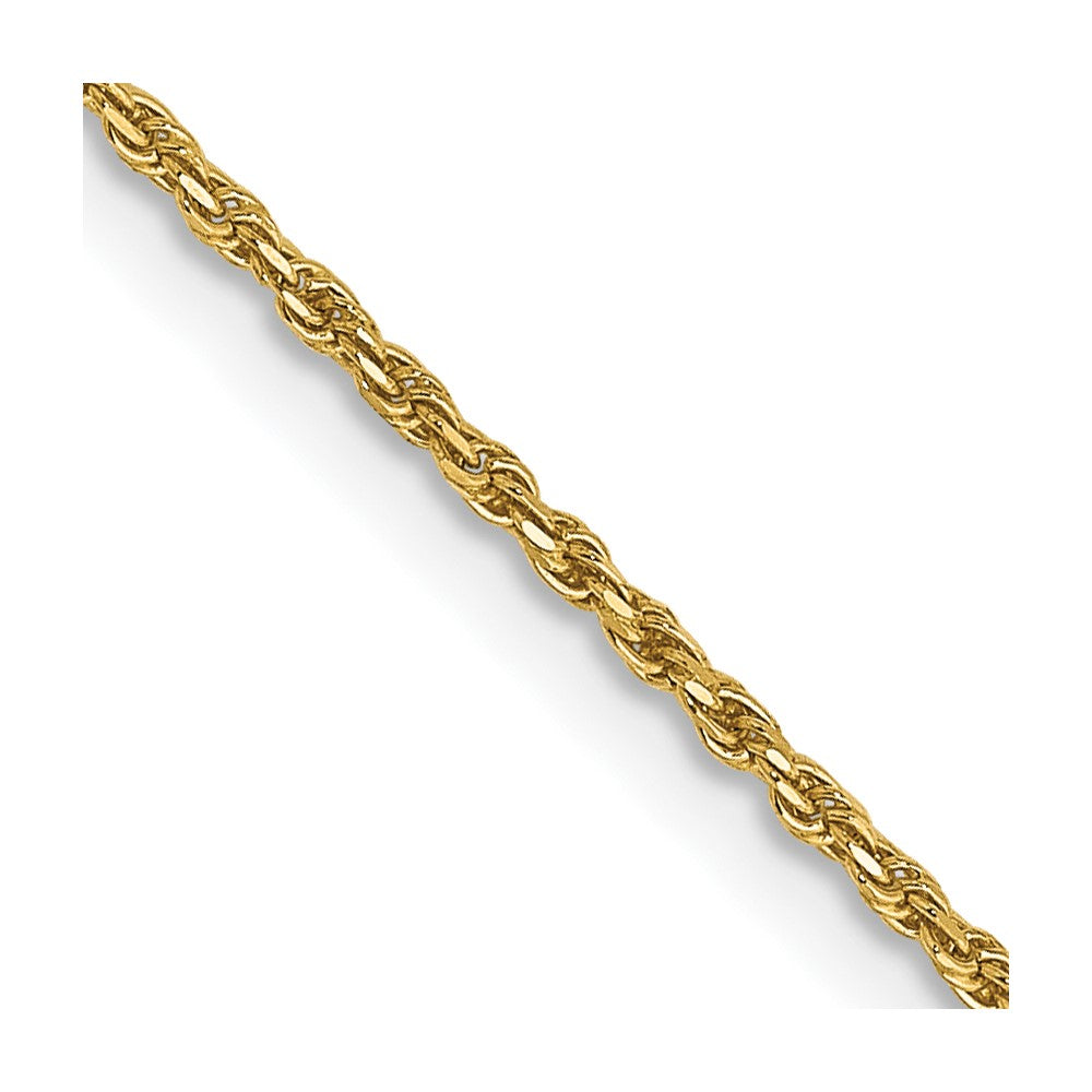 14k Yellow Gold 1.15 mm Diamond-cut Machine Made Rope with Lobster Clasp Chain (2.03 grams)