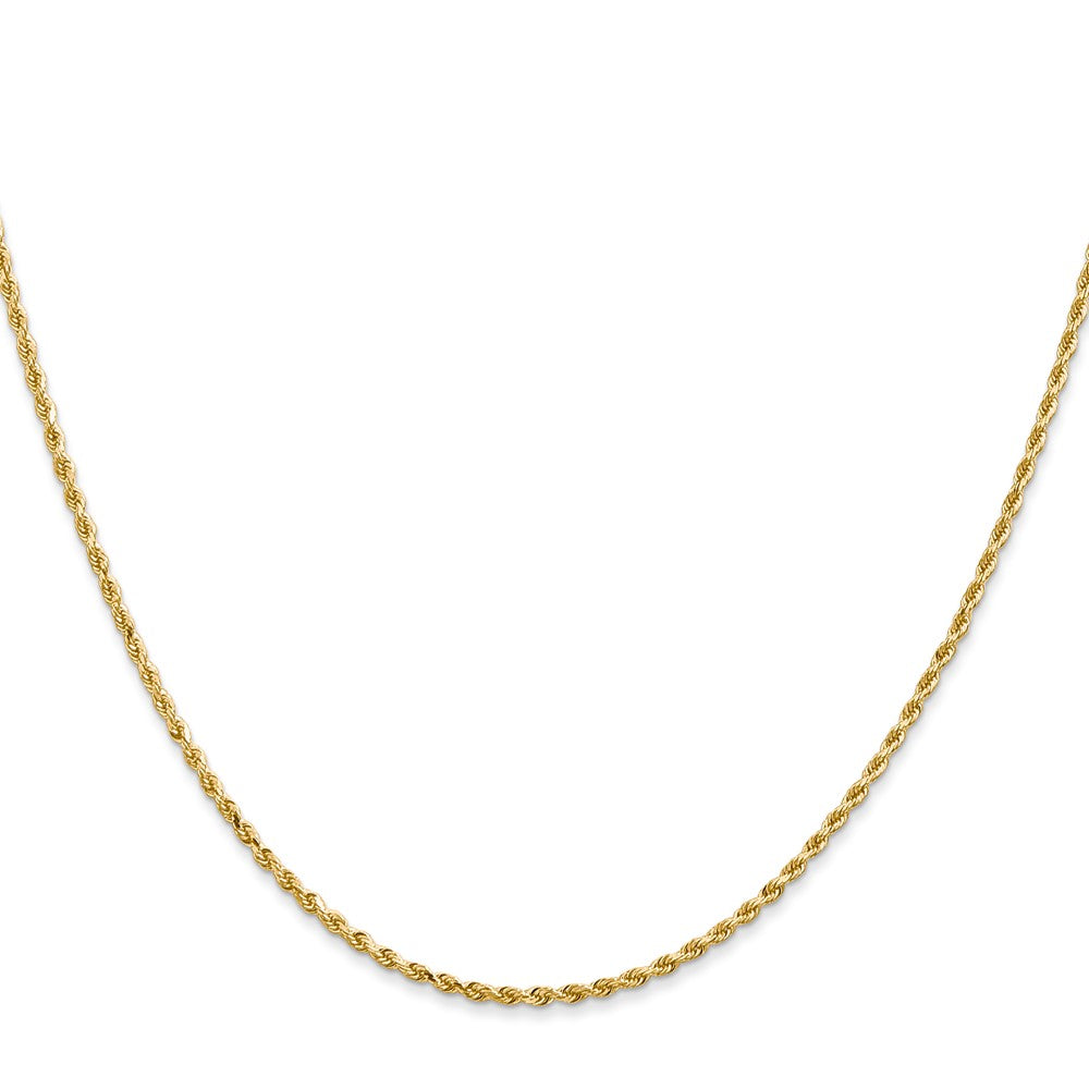 14k Yellow Gold 1.5 mm Diamond-cut Rope with Lobster Clasp Chain (3.54 grams)