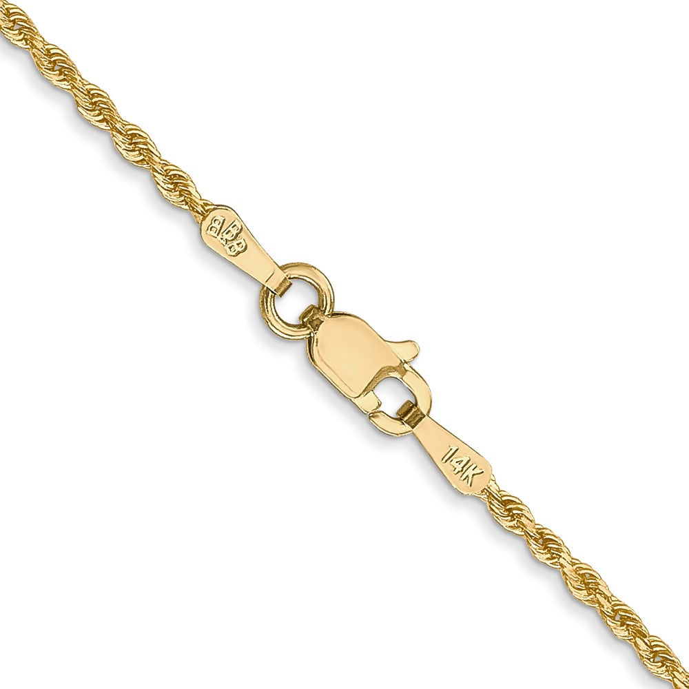 14k Yellow Gold 1.5 mm Diamond-cut Rope with Lobster Clasp Chain