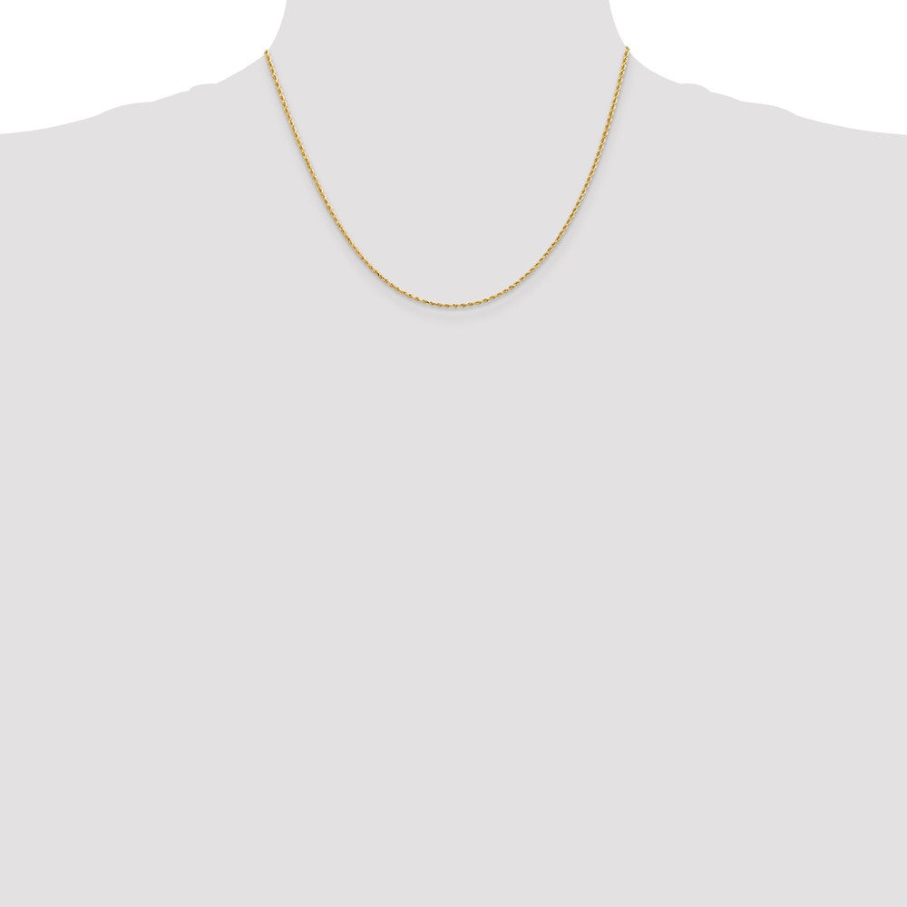 14k Yellow Gold 1.5 mm Diamond-cut Rope with Lobster Clasp Chain (3.54 grams)