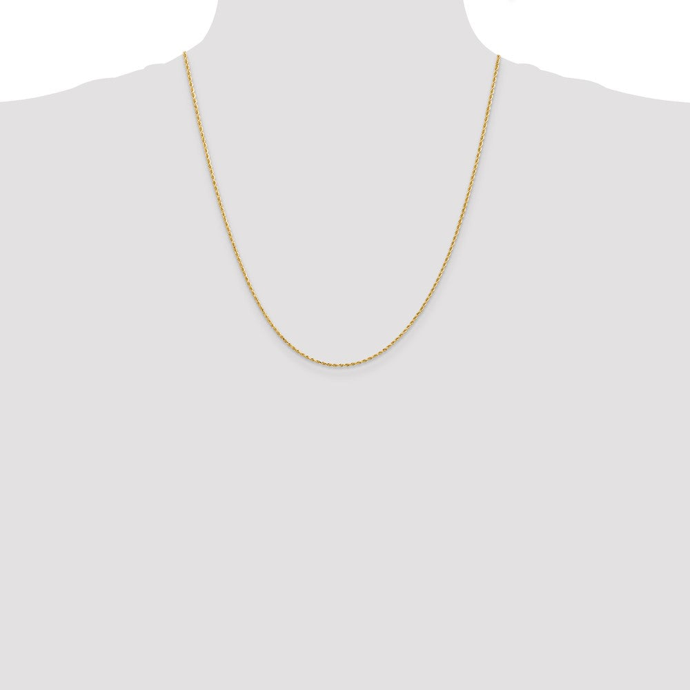 14k Yellow Gold 1.5 mm Diamond-cut Rope with Lobster Clasp Chain (3.54 grams)