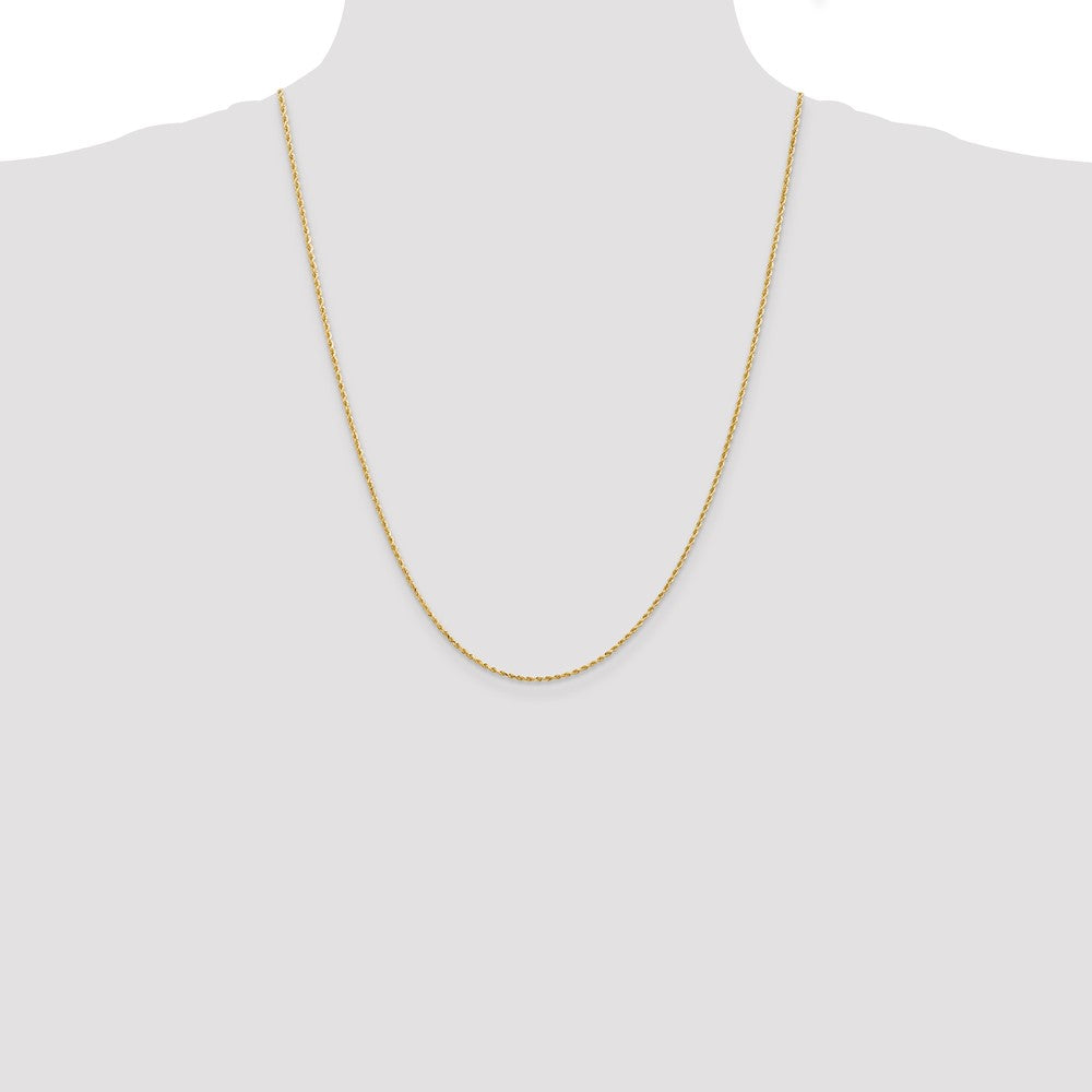 14k Yellow Gold 1.5 mm Diamond-cut Rope with Lobster Clasp Chain (3.54 grams)