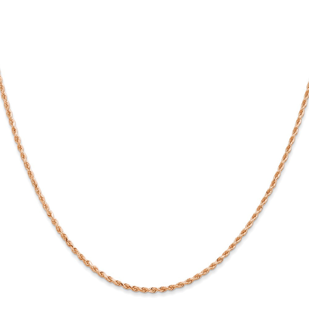 14k Rose Gold 1.5 mm Diamond-cut Rope with Lobster Clasp Chain (3.14 grams)