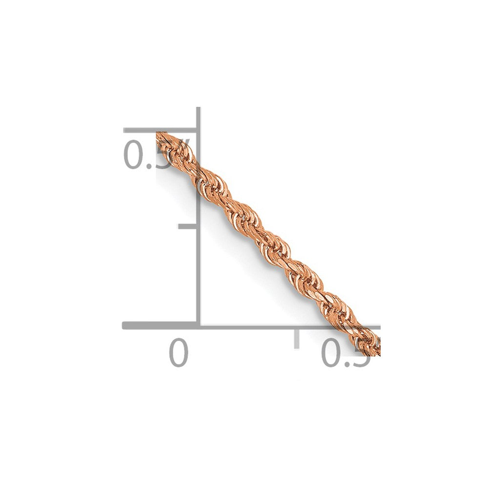 14k Rose Gold 1.5 mm Diamond-cut Rope with Lobster Clasp Chain (3.14 grams)