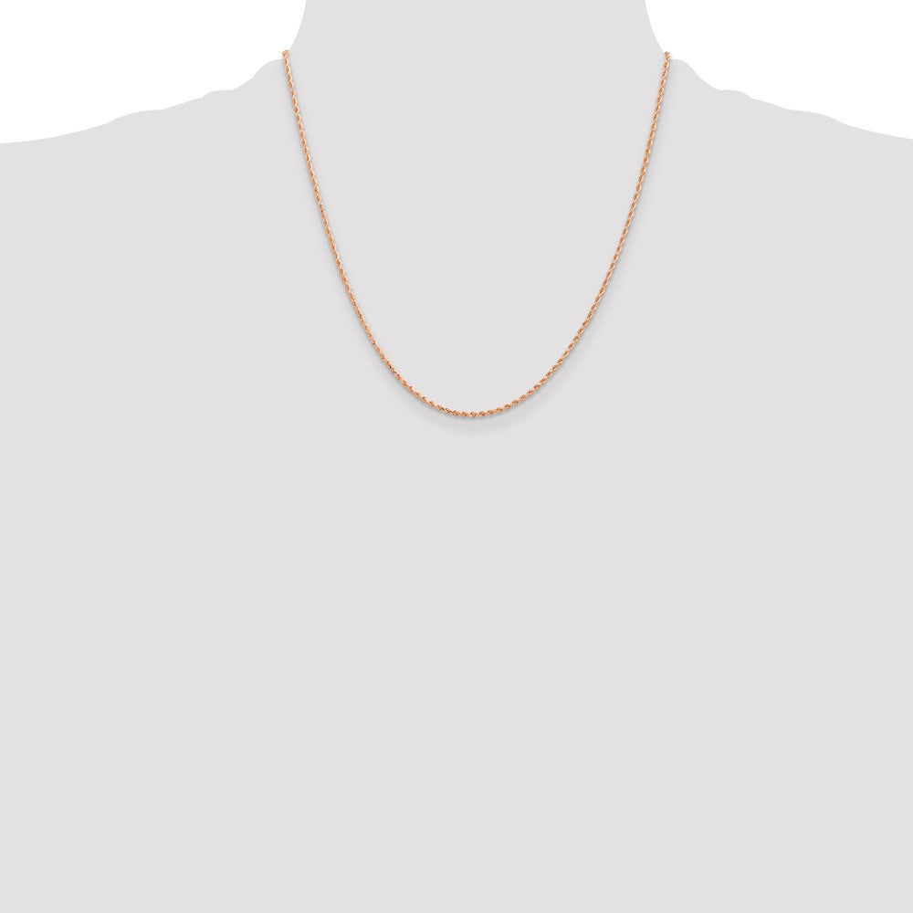 14k Rose Gold 1.5 mm Diamond-cut Rope with Lobster Clasp Chain (3.14 grams)