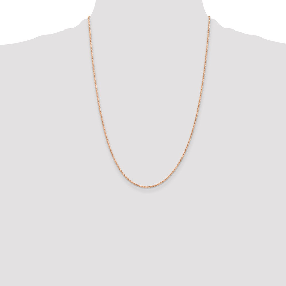 14k Rose Gold 1.5 mm Diamond-cut Rope with Lobster Clasp Chain (3.14 grams)