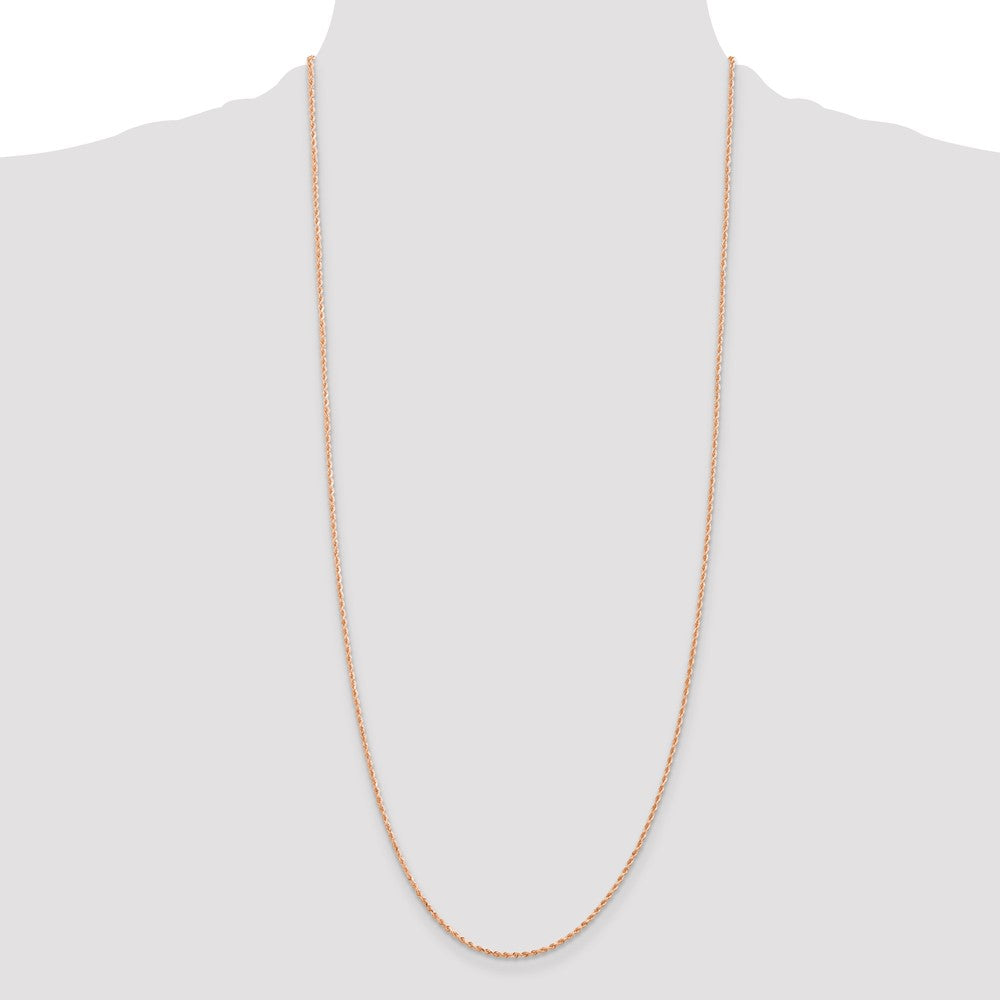 14k Rose Gold 1.5 mm Diamond-cut Rope with Lobster Clasp Chain (3.14 grams)