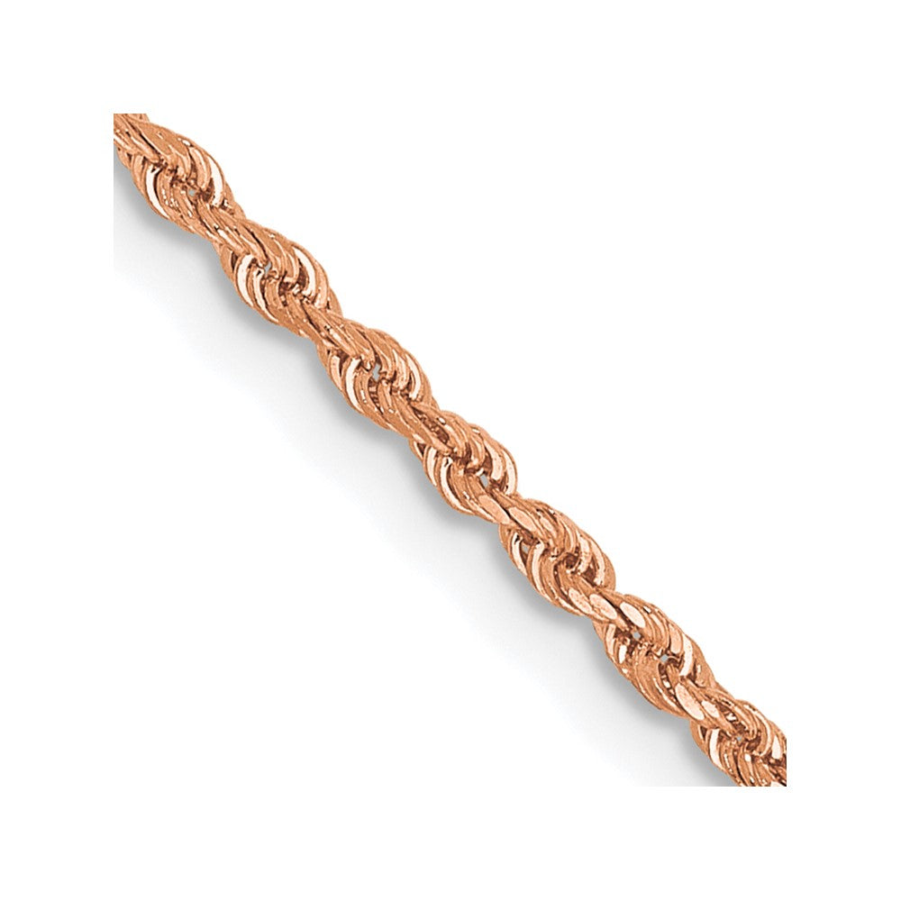 14k Rose Gold 1.5 mm Diamond-cut Rope with Lobster Clasp Chain (3.14 grams)
