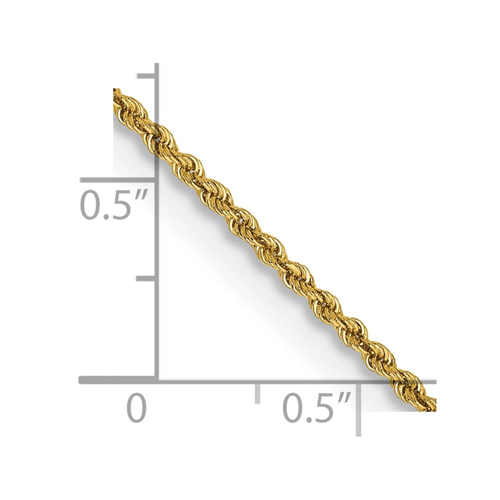 14k Yellow Gold 1.5 mm Regular Rope with Lobster Clasp Chain (3.31 grams)