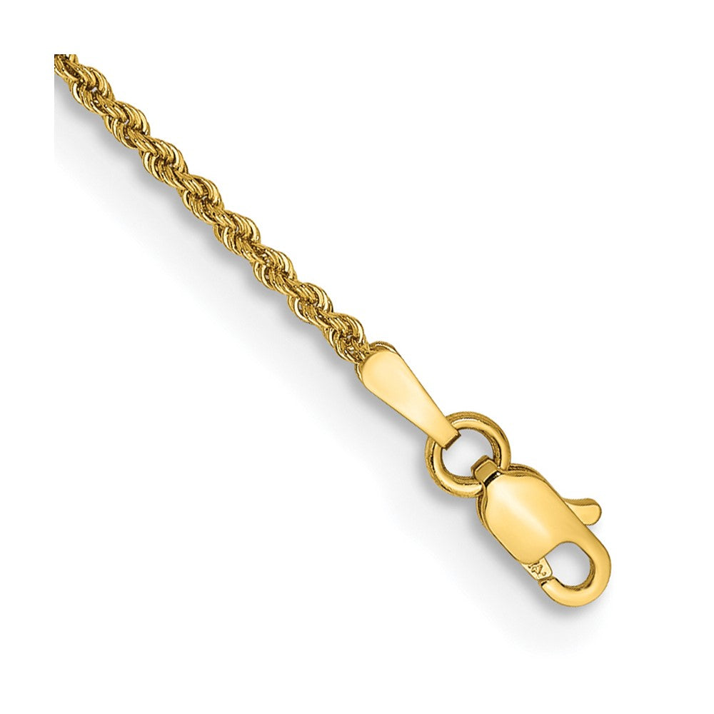 14k Yellow Gold 1.5 mm Regular Rope with Lobster Clasp Bracelet (1.4 grams)