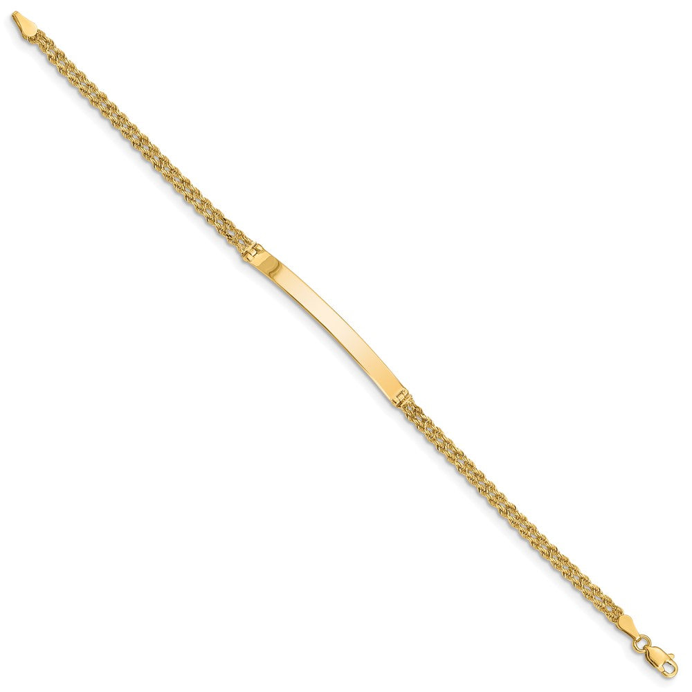 14k Yellow Gold 5 mm Two Strand Rope ID Bracelet (4.87 grams)