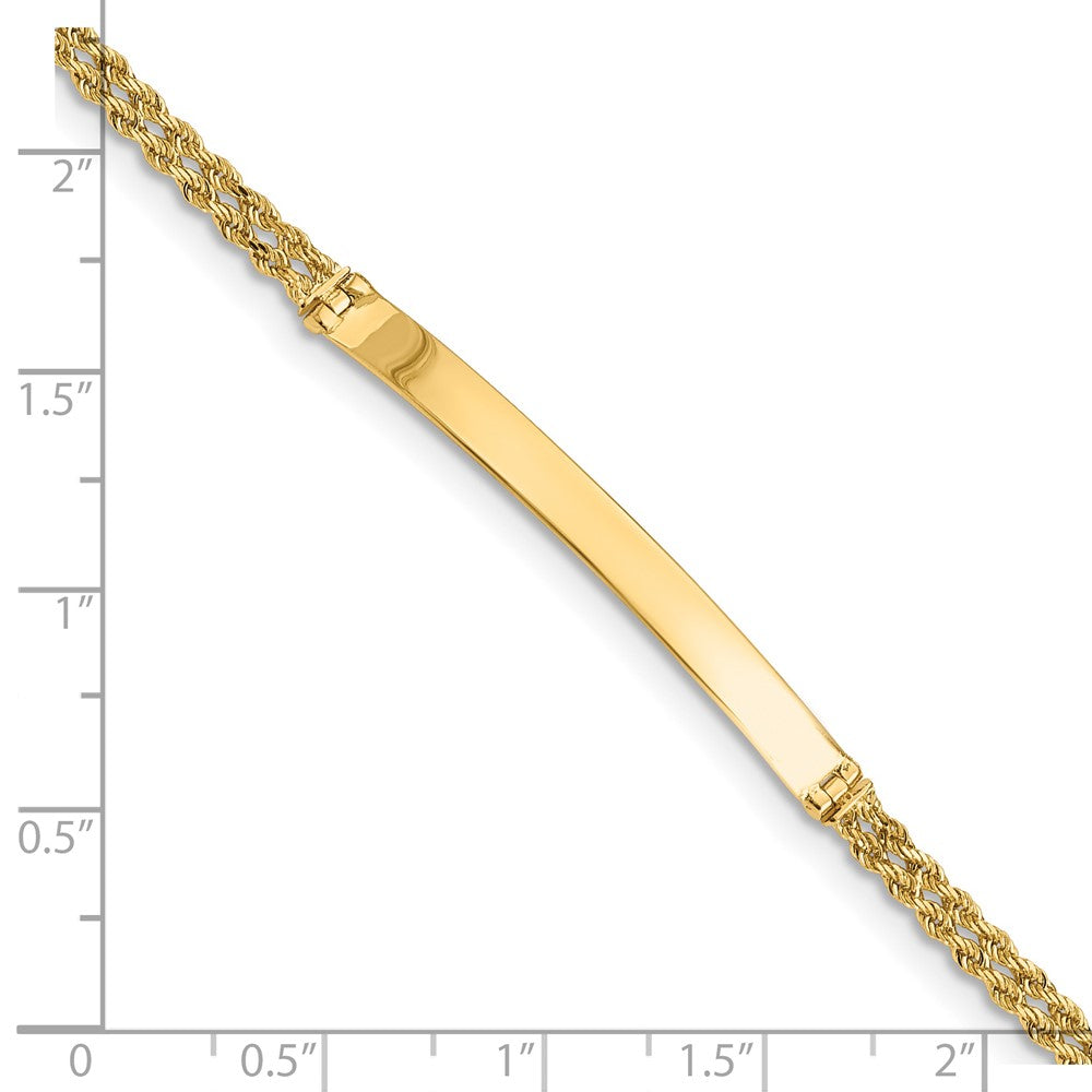 14k Yellow Gold 5 mm Two Strand Rope ID Bracelet (4.87 grams)