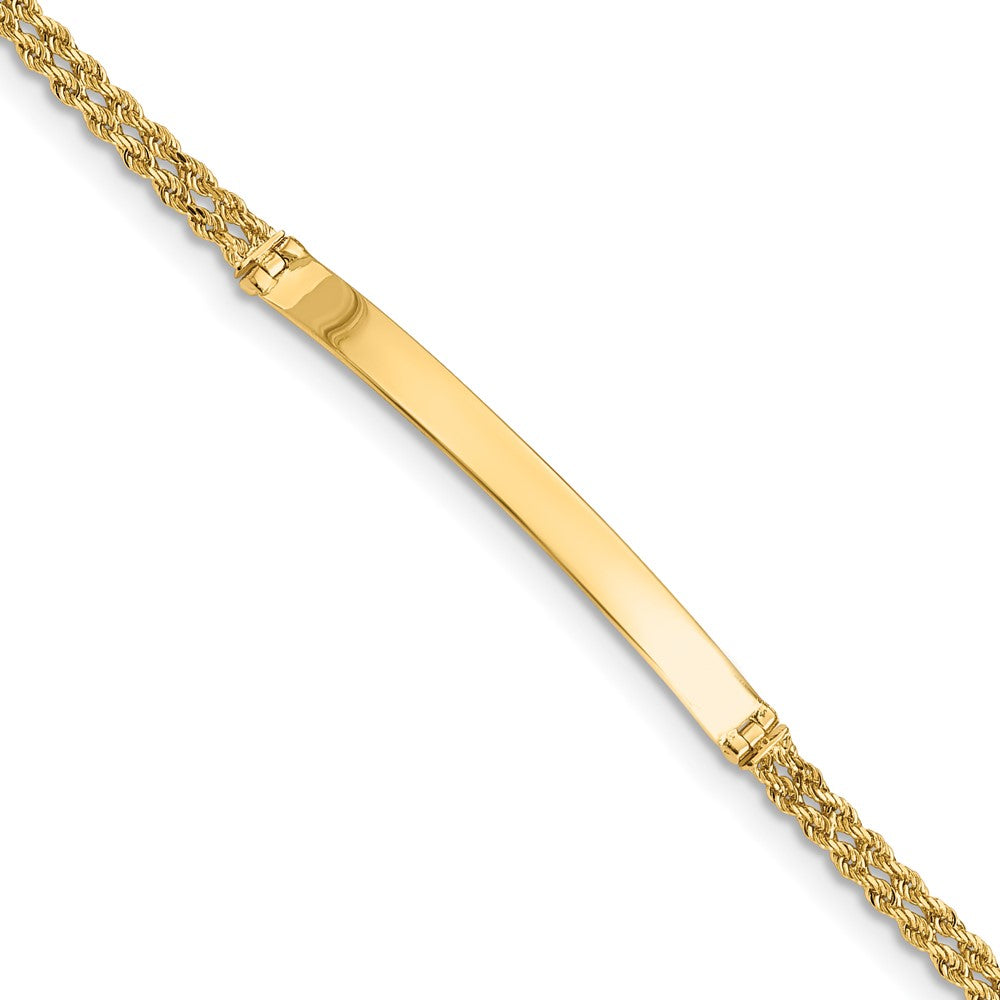14k Yellow Gold 5 mm Two Strand Rope ID Bracelet (4.87 grams)