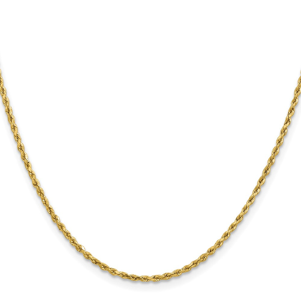 14k Yellow Gold 1.8 mm Lightweight D/C Rope with Lobster Clasp Chain (1.68 grams)