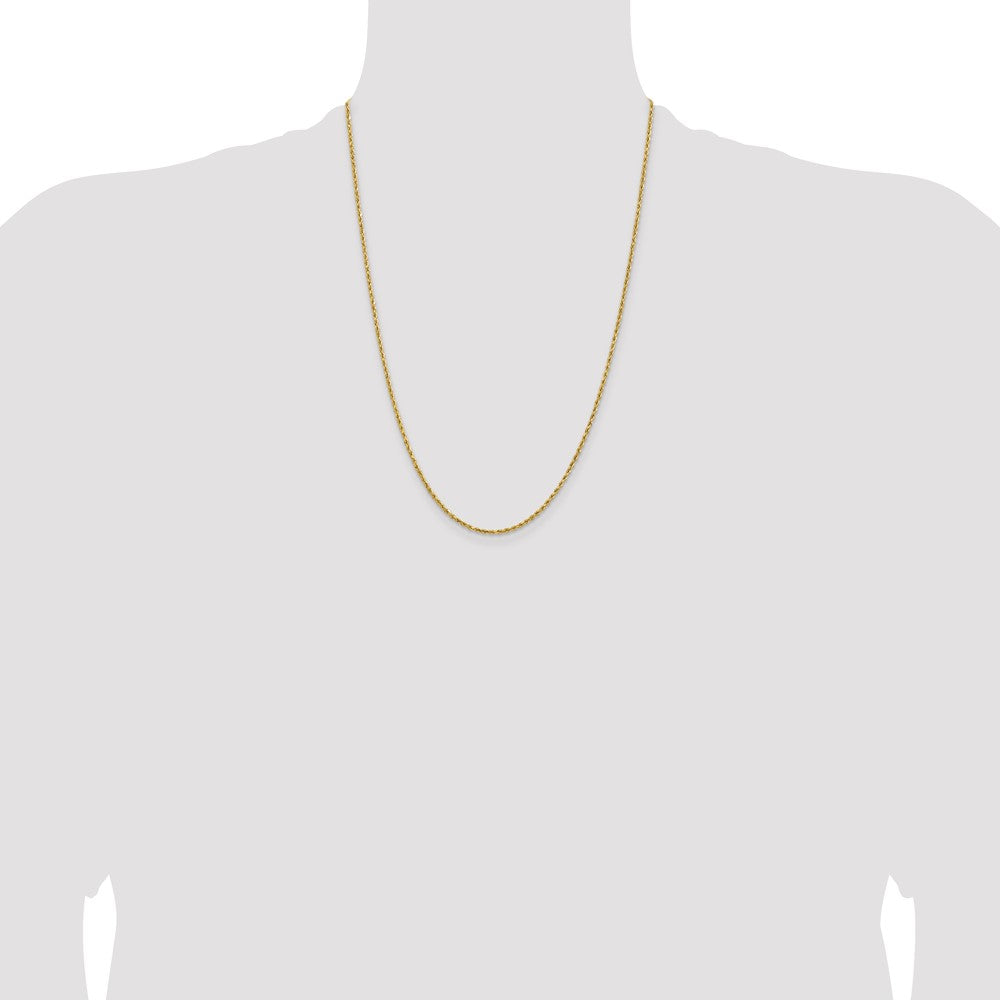 14k Yellow Gold 1.8 mm Lightweight D/C Rope with Lobster Clasp Chain (1.68 grams)