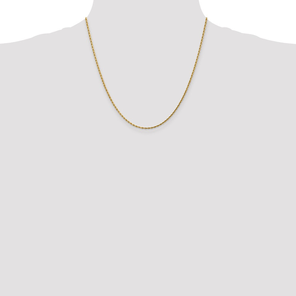 14k Yellow Gold 1.75 mm Diamond-cut Rope with Lobster Clasp Chain (3.82 grams)