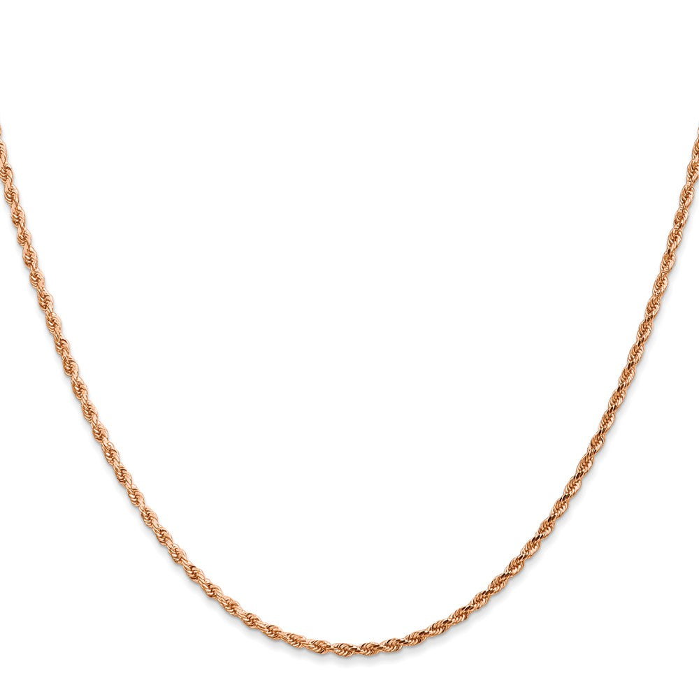14k Rose Gold 1.75 mm Diamond-cut Rope with Lobster Clasp Chain (4.41 grams)