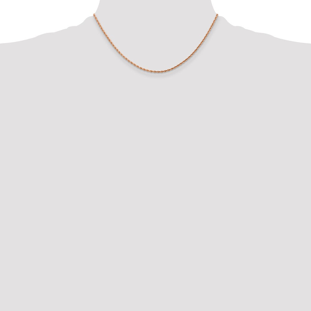 14k Rose Gold 1.75 mm Diamond-cut Rope with Lobster Clasp Chain (4.41 grams)
