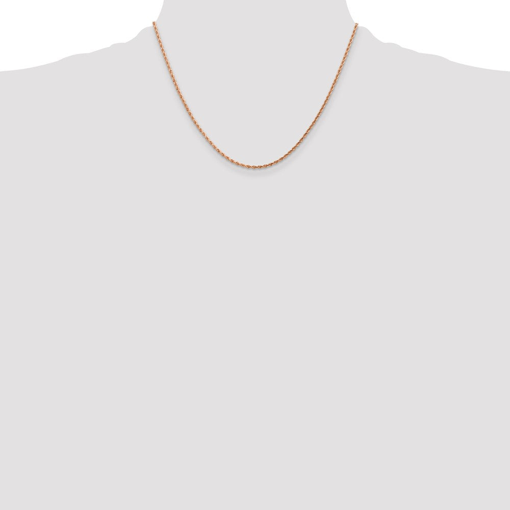 14k Rose Gold 1.75 mm Diamond-cut Rope with Lobster Clasp Chain (4.41 grams)
