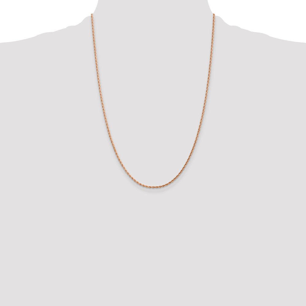 14k Rose Gold 1.75 mm Diamond-cut Rope with Lobster Clasp Chain (4.41 grams)