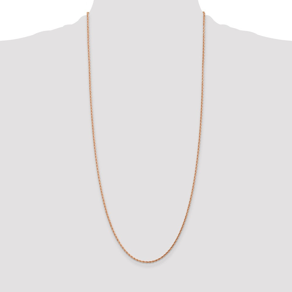 14k Rose Gold 1.75 mm Diamond-cut Rope with Lobster Clasp Chain (4.41 grams)