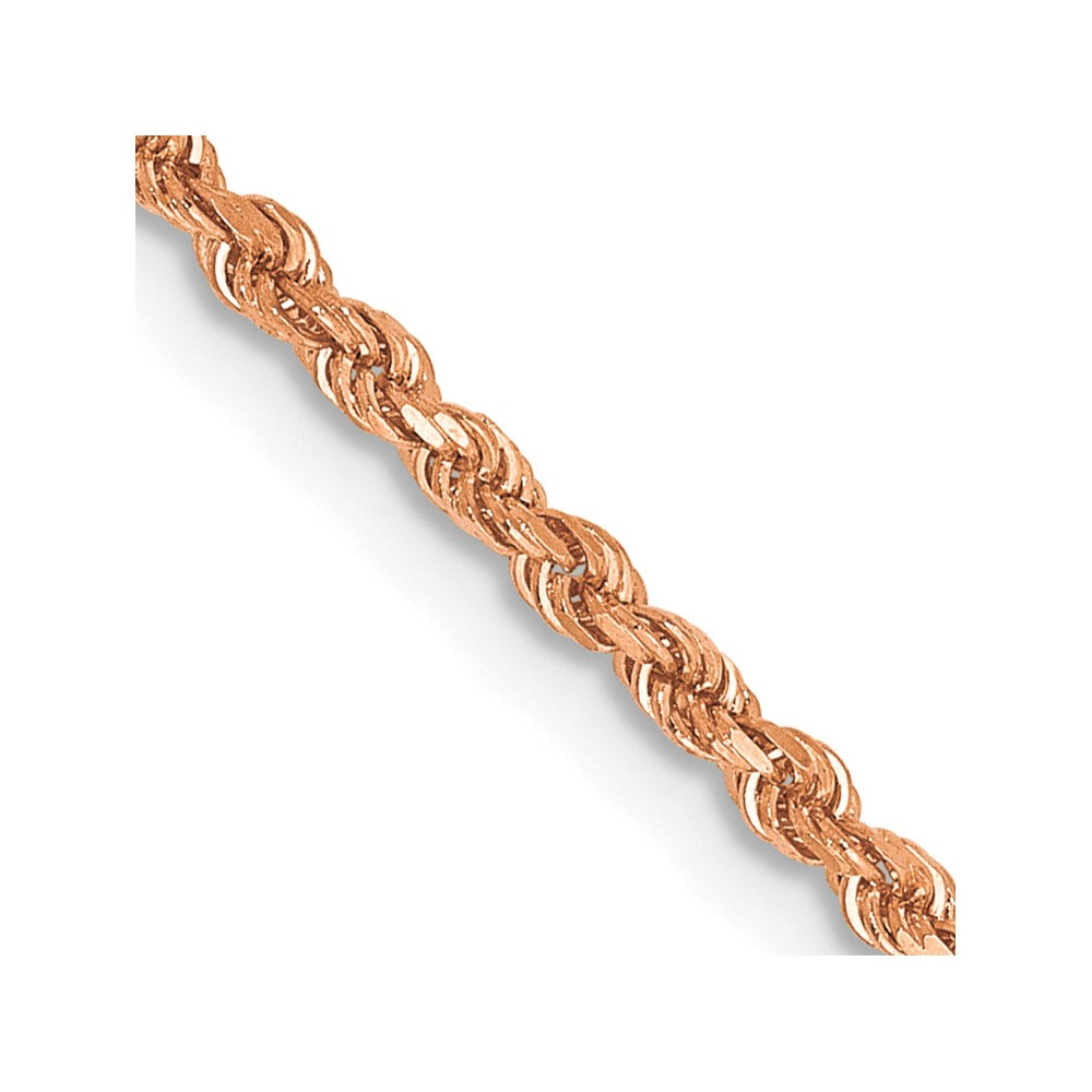 14k Rose Gold 1.75 mm Diamond-cut Rope with Lobster Clasp Chain (4.41 grams)