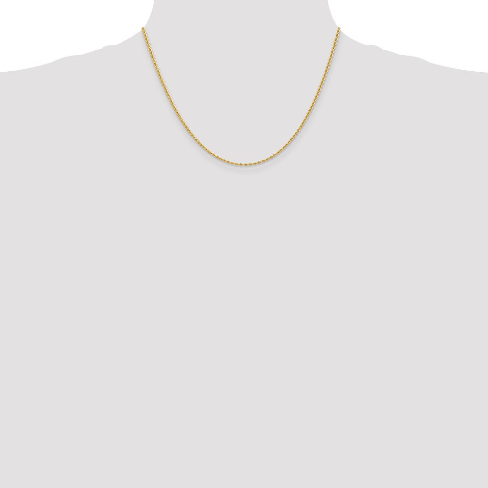 14k Yellow Gold 2 mm Regular Rope with Lobster Clasp Chain (4.35 grams)