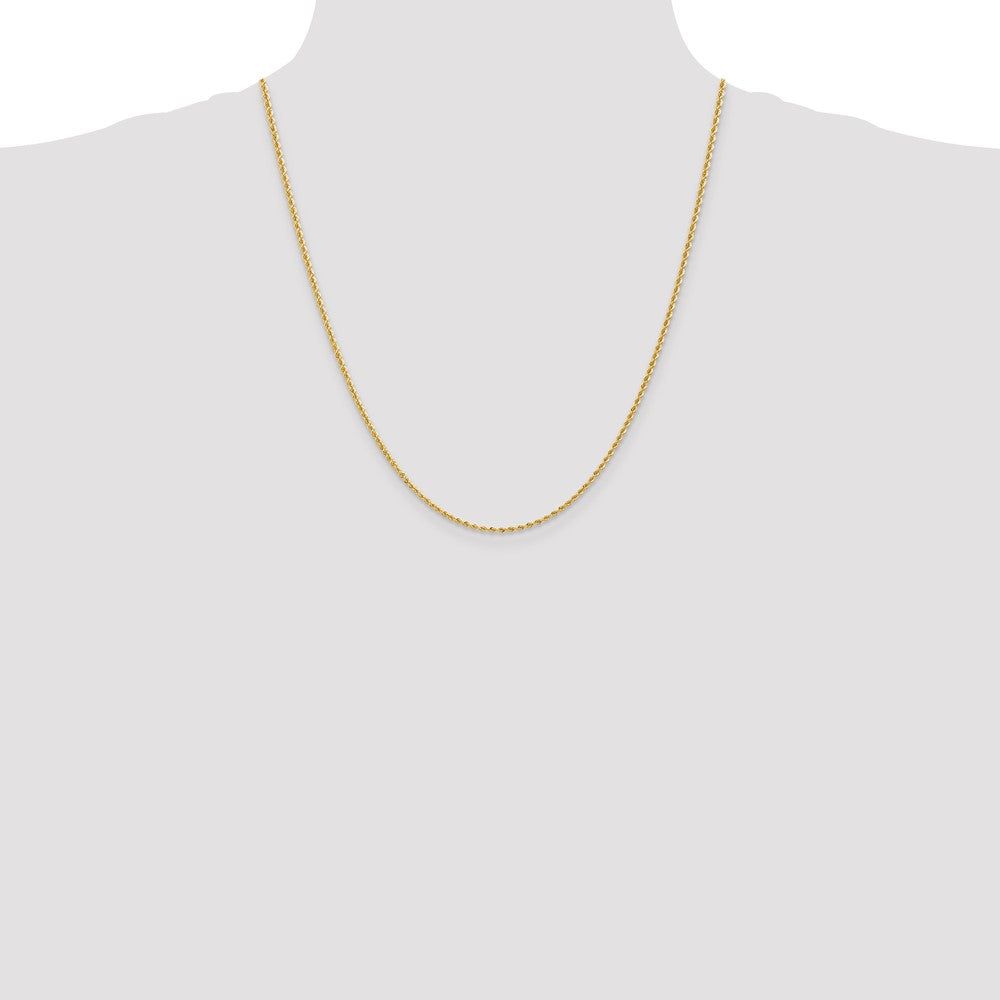 14k Yellow Gold 2 mm Regular Rope with Lobster Clasp Chain (4.35 grams)