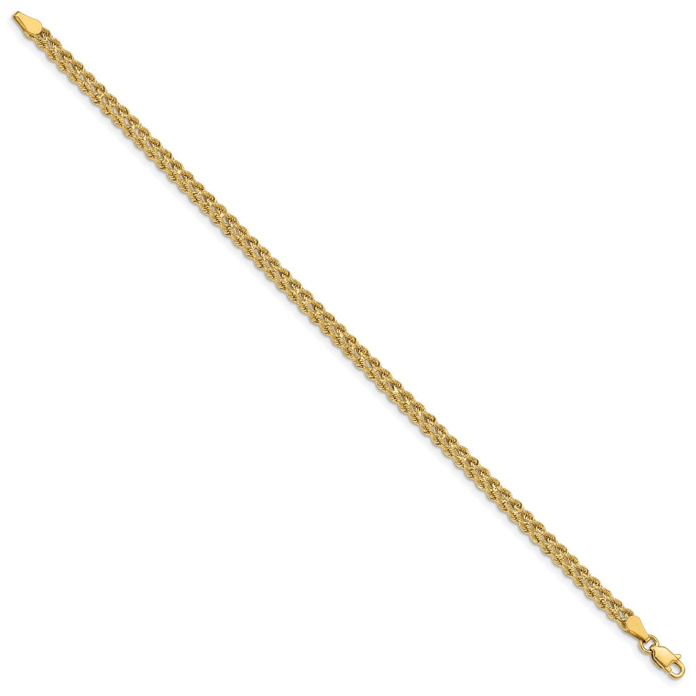 14k Yellow Gold 3.75 mm Double Strand Rope Bracelet (4.34 grams)