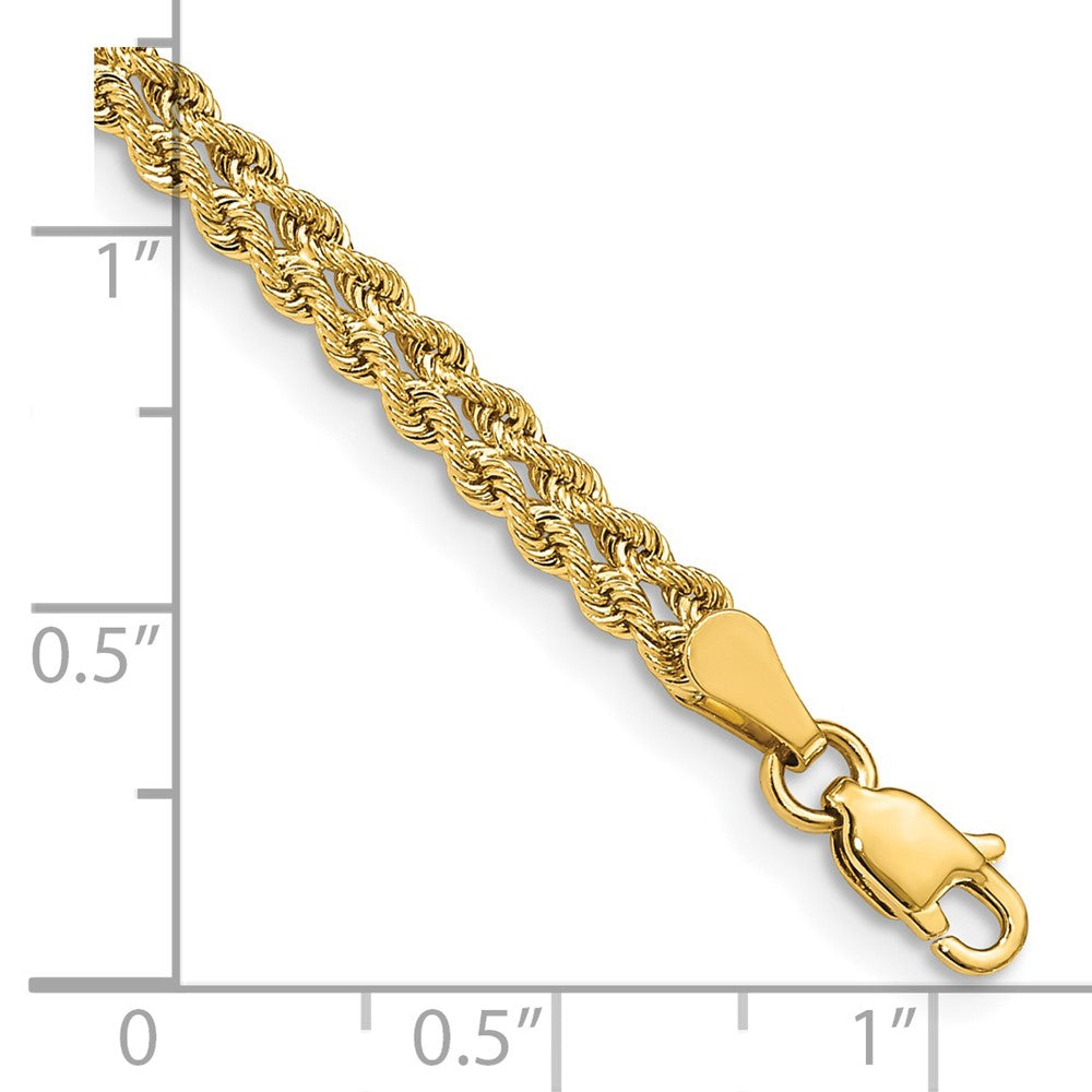 14k Yellow Gold 3.75 mm Double Strand Rope Bracelet (4.34 grams)