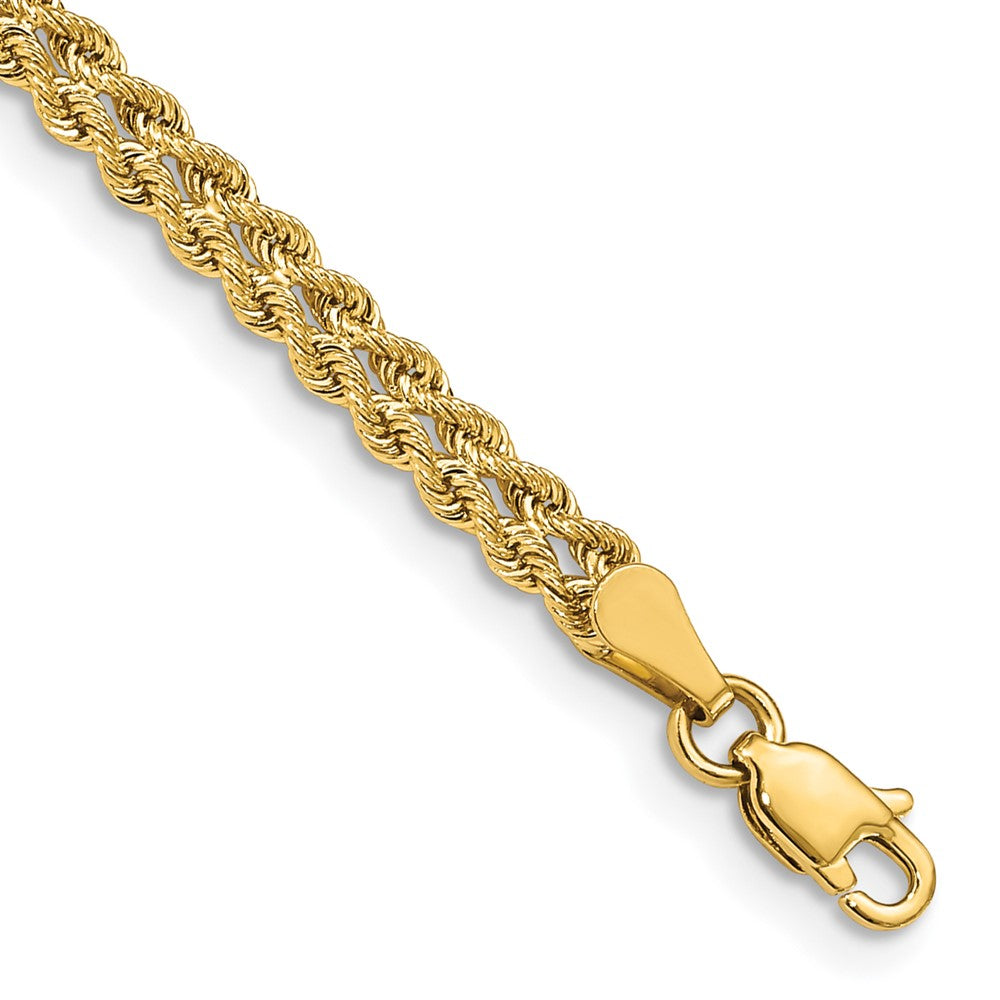 14k Yellow Gold 3.75 mm Double Strand Rope Bracelet (4.34 grams)