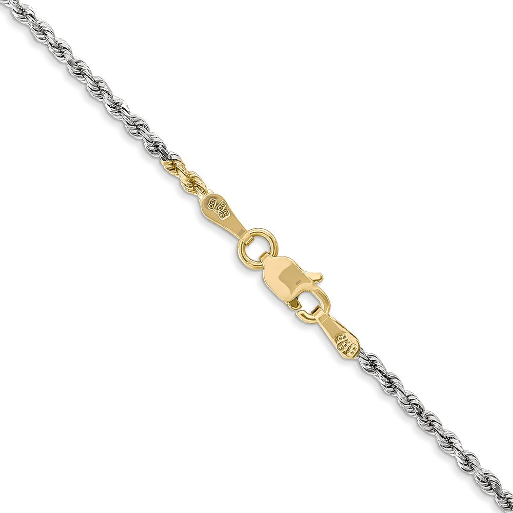 14k Tri-Color 1.75 mm Diamond-cut Rope with Lobster Clasp Chain (4.52 grams)