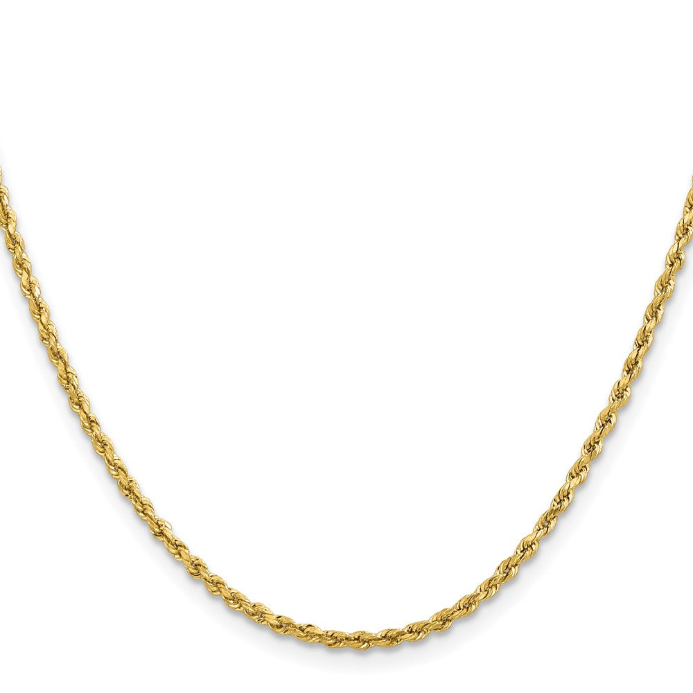 14k Yellow Gold 2 mm Lightweight D/C Rope with Lobster Clasp Chain (1.79 grams)