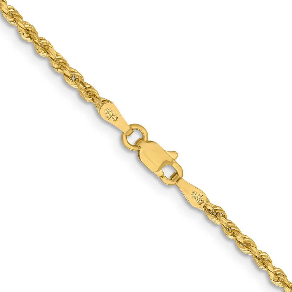 14k Yellow Gold 2 mm Lightweight D/C Rope with Lobster Clasp Chain (1.79 grams)