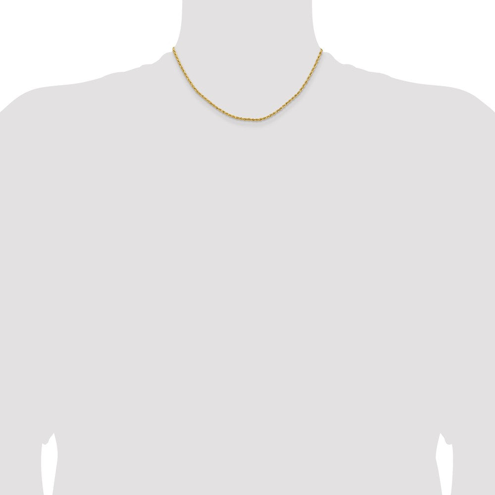14k Yellow Gold 2 mm Lightweight D/C Rope with Lobster Clasp Chain (1.79 grams)