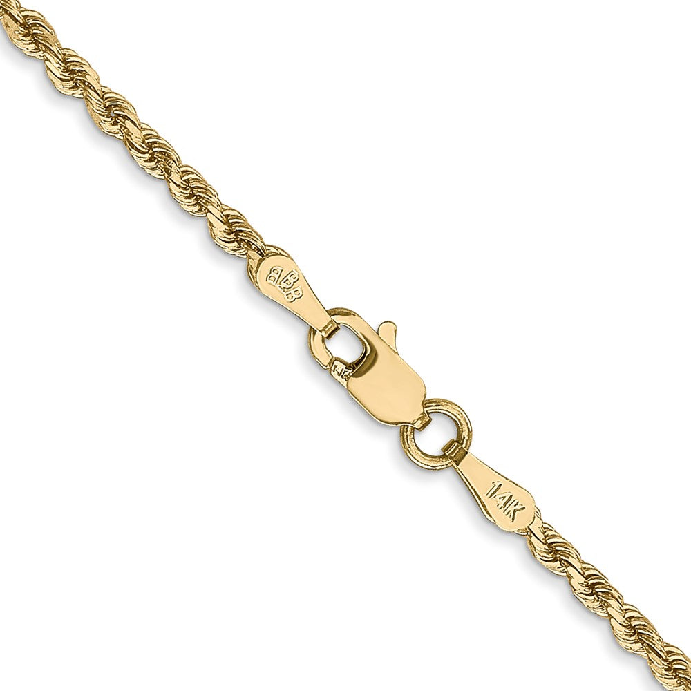 14k Yellow Gold 2 mm Diamond-cut Rope with Lobster Clasp Chain (6.11 grams)