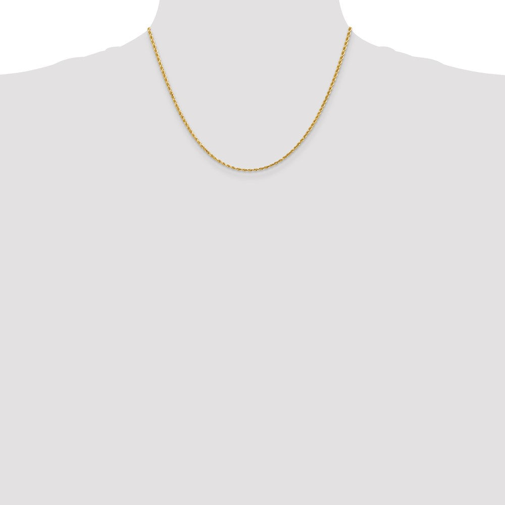 14k Yellow Gold 2 mm Diamond-cut Rope with Lobster Clasp Chain (6.11 grams)