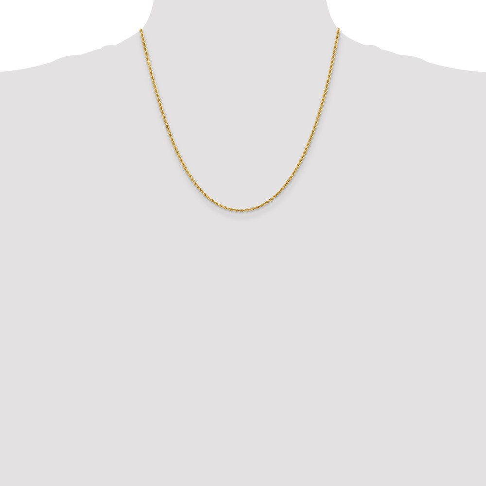 14k Yellow Gold 2 mm Diamond-cut Rope with Lobster Clasp Chain (6.11 grams)