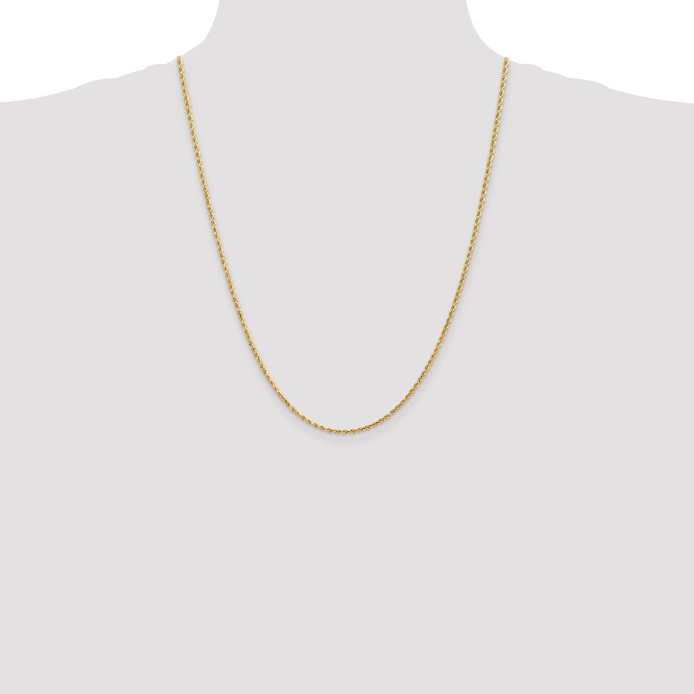 14k Yellow Gold 2 mm Diamond-cut Rope with Lobster Clasp Chain (6.11 grams)