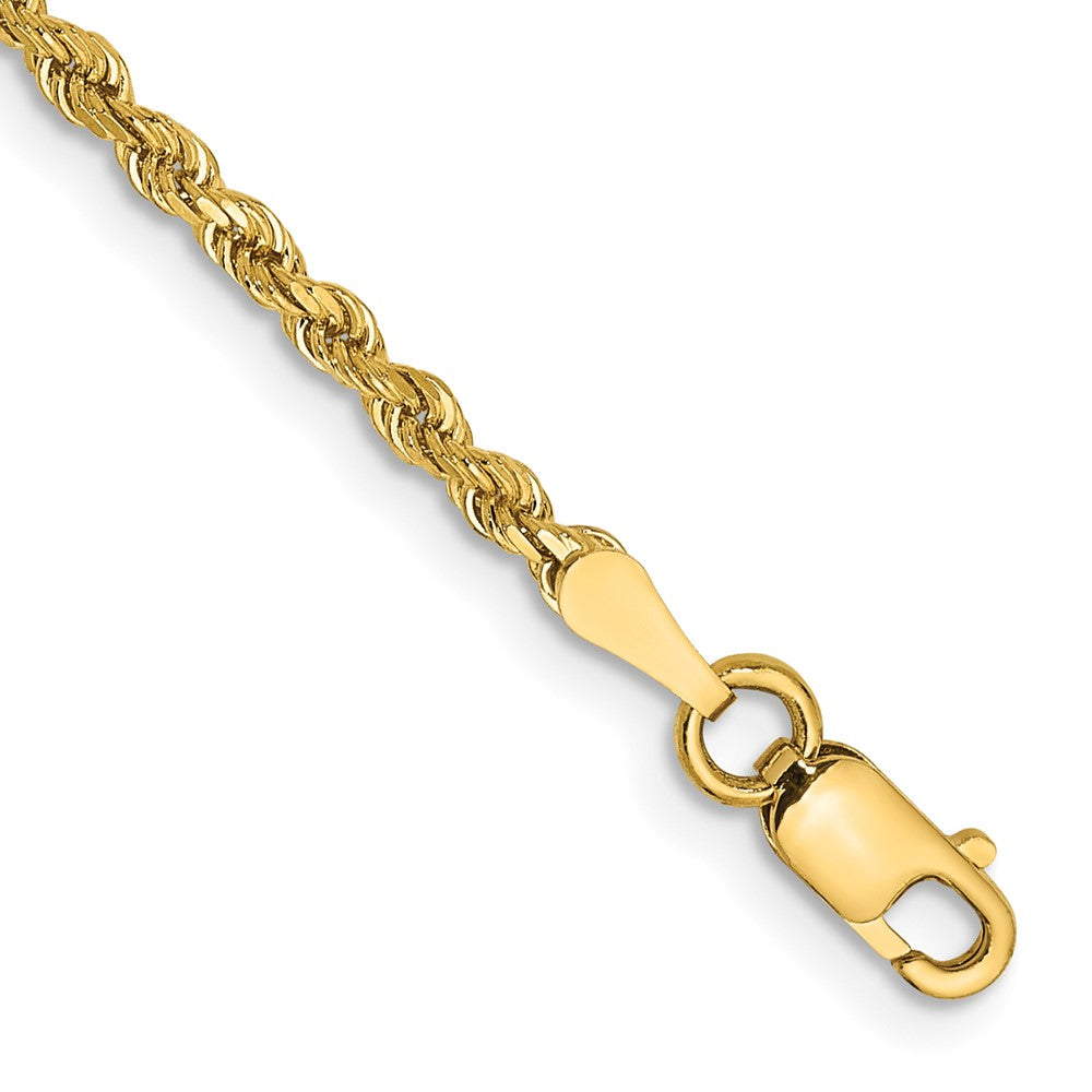 14k Yellow Gold 2 mm Diamond-cut Rope with Lobster Clasp Bracelet (2.81 grams)