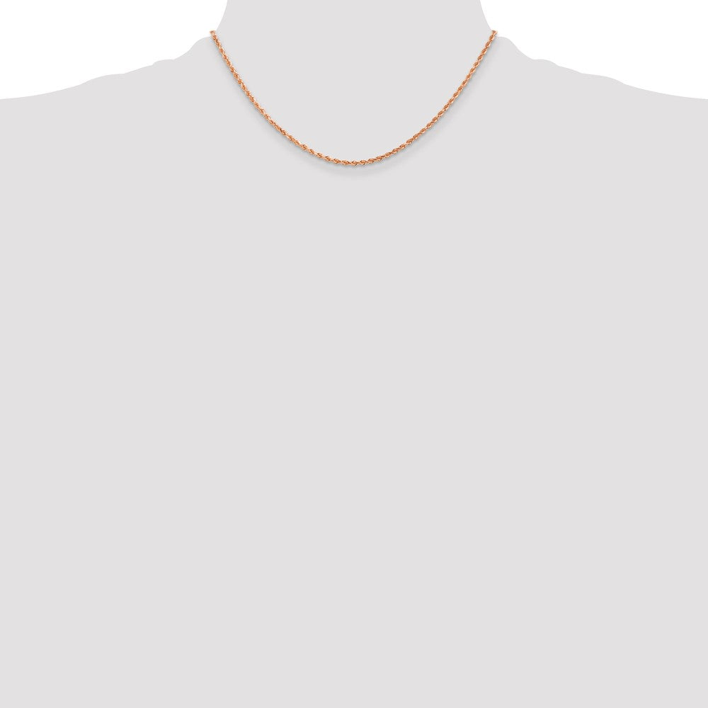 14k Rose Gold 2 mm Diamond-cut Rope with Lobster Clasp Chain (6.12 grams)