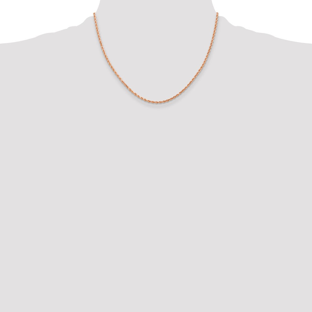 14k Rose Gold 2 mm Diamond-cut Rope with Lobster Clasp Chain (6.12 grams)